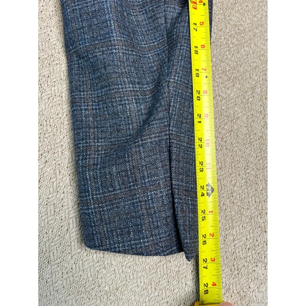 Jos A Bank Reserve Blazer 48L Blue Brown Plaid Wool Made in USA Italian Fabric - Picture 14 of 14